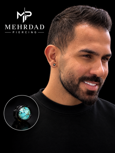 پیرسینگ فیروزه مشکی